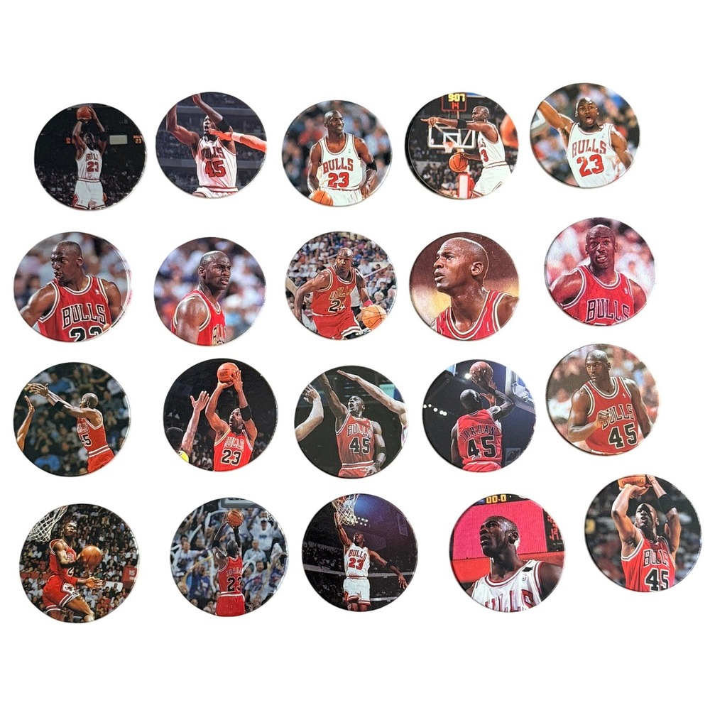 Upper Deck Michael Jordan Slam Jam Pogs Milkcaps Chicago Bulls 20pc 1995 Vintage